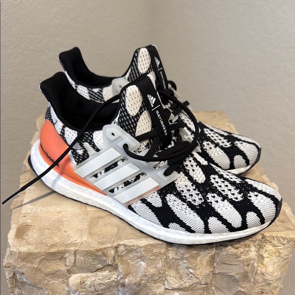 Adidas Women's Black, White, and Orange Sneakers